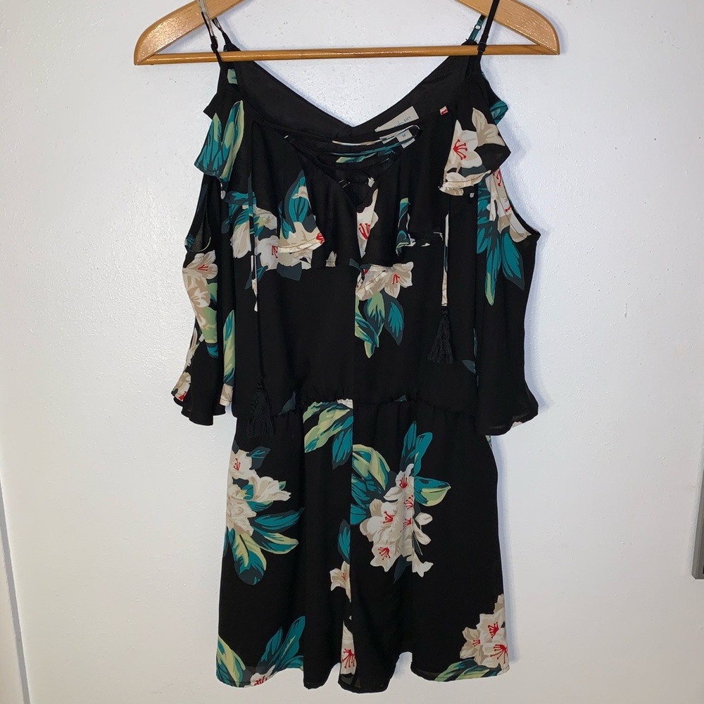 Belle Sky Black Floral Jumpsuit
